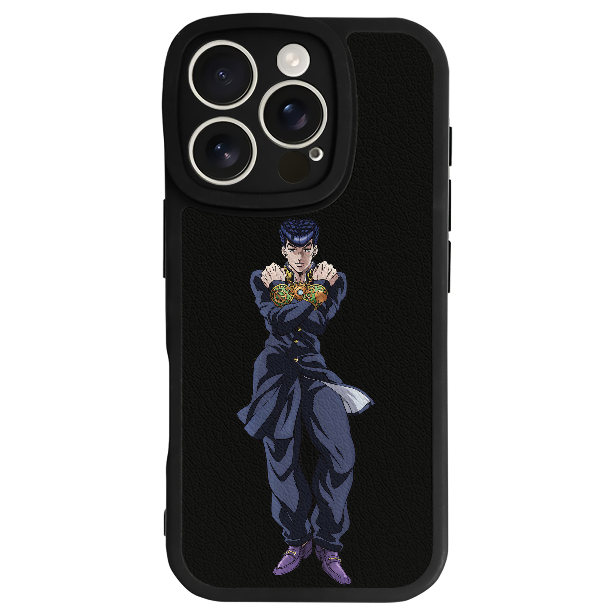 （画像用） ジョジョの奇妙な冒険 ひがしかた じょうすけ JoJo's Bizarre Adventure Higashikata Josuke 【iPhone 16シリーズ対応】シリコンスマホケース（レザー調） 材質：シリコン